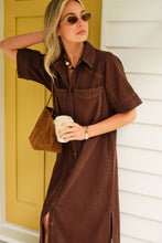 Load image into Gallery viewer, AVA Short Sleeve Midi Dress | Chocolate
