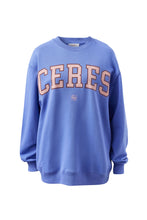 Load image into Gallery viewer, ISLA Oversized Slouchy Crew | Vintage Blue Pink Clay Burnt Toffee Heritage Logo
