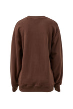 Load image into Gallery viewer, ISLA Oversized Slouchy Crew | Brunette Brown Buff Sky Blue Heritage Logo
