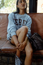 Load image into Gallery viewer, ISLA Oversized Slouchy Crew | Chalk Bkue Heritage Logo
