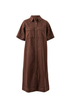 Load image into Gallery viewer, AVA Short Sleeve Midi Dress | Chocolate
