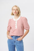 Load image into Gallery viewer, Jacqueline Top | Red + White Stripe

