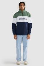 Load image into Gallery viewer, Classic Logo Quarter Zip Olive + Navy

