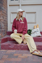 Load image into Gallery viewer, WREN Rugby Sweat | Washed Burgundy + White Heritage Logo
