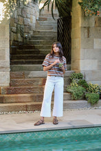 Load image into Gallery viewer, STEVIE Slouchy Tee | Chalk + Choc Retro Stripe
