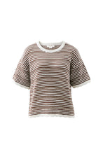 Load image into Gallery viewer, NINA Boxy Knit Tee | Chocolate Stripe
