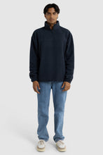 Load image into Gallery viewer, Unisex Sherpa Fleece Logo Quarter Zip | Navy
