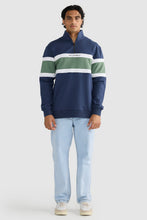 Load image into Gallery viewer, Triple Panel Quarter Zip | Navy + Olive

