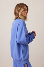 Load image into Gallery viewer, ISLA Oversized Slouchy Crew | Vintage Blue Pink Clay Burnt Toffee Heritage Logo
