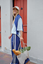 Load image into Gallery viewer, GIGI | Wide Leg Terry Trackpant | Washed Navy Side Stripe
