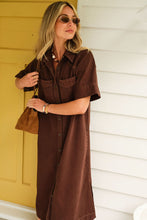Load image into Gallery viewer, AVA Short Sleeve Midi Dress | Chocolate
