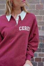 Load image into Gallery viewer, WREN Rugby Sweat | Washed Burgundy + White Heritage Logo
