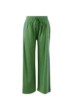 Load image into Gallery viewer, GIGI | Wide Leg Terry Trackpant | Pistachio + Washed Navy Side Stripe
