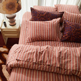 Load image into Gallery viewer, Leon Cotton Pillowcase Set | Burnt Sienna
