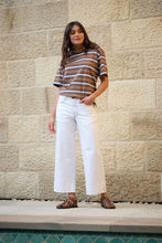 Load image into Gallery viewer, STEVIE Slouchy Tee | Chalk + Choc Retro Stripe
