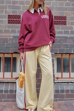 Load image into Gallery viewer, WREN Rugby Sweat | Washed Burgundy + White Heritage Logo
