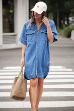 Load image into Gallery viewer, SAMMY Relaxed Shirt Dress | Fresh Indigo
