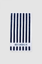 Load image into Gallery viewer, Beach Towel | Navy + White Stripes
