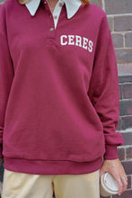 Load image into Gallery viewer, WREN Rugby Sweat | Washed Burgundy + White Heritage Logo
