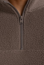 Load image into Gallery viewer, Unisex Sherpa Fleece Logo Quarter Zip | Espresso
