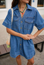 Load image into Gallery viewer, SAMMY Relaxed Shirt Dress | Fresh Indigo

