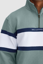 Load image into Gallery viewer, Triple Panel Quarter Zip | Seafoam + White
