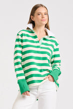 Load image into Gallery viewer, Rugby Cotton Sweatshirt - Green Stripe
