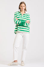 Load image into Gallery viewer, Rugby Cotton Sweatshirt - Green Stripe
