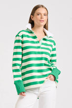 Load image into Gallery viewer, Rugby Cotton Sweatshirt - Green Stripe
