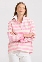 Load image into Gallery viewer, Rugby Cotton Sweatshirt - Pink Stripe
