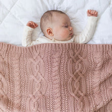 Load image into Gallery viewer, Reilly Cable Knit Blanket - Nude
