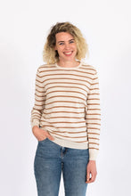 Load image into Gallery viewer, Cinnamon Breton Stripe with Tan Patches
