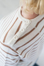 Load image into Gallery viewer, Cinnamon Breton Stripe with Tan Patches
