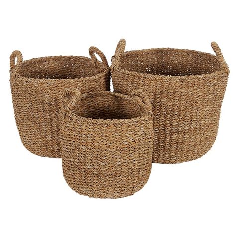 Round Seagrass Baskets with Handle