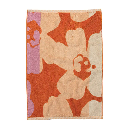 Manning Floral Hand Towel in Persimmon